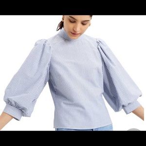 Levi’s “posey” blouse.  Blue/white striped  small